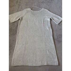 Vero Moda Size Large Knit Mini Dress‎ Sequin Detail Short Sleeve Casual Dress
